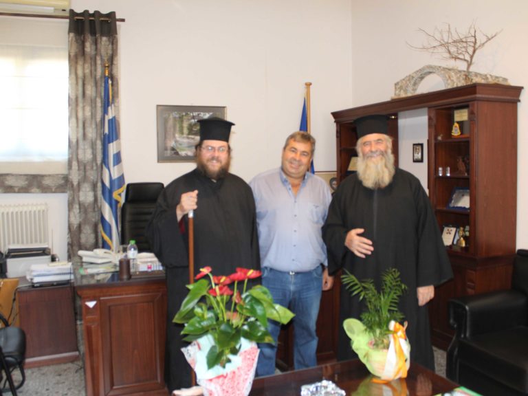 Τον Δήμαρχο Πύλης επισκέφτηκε ο Νέος Hγούμενος της Ιεράς Μονής Αγίου Προκοπίου Διονύσιος Κλάδης