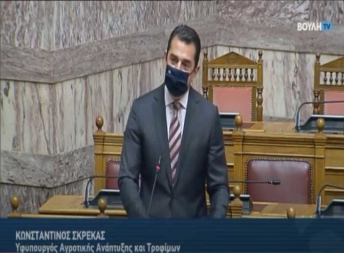 Κώστας Σκρέκας: Στηρίζουμε οικονομικά τους Έλληνες αγρότες για να παραμείνουν στα χωράφια