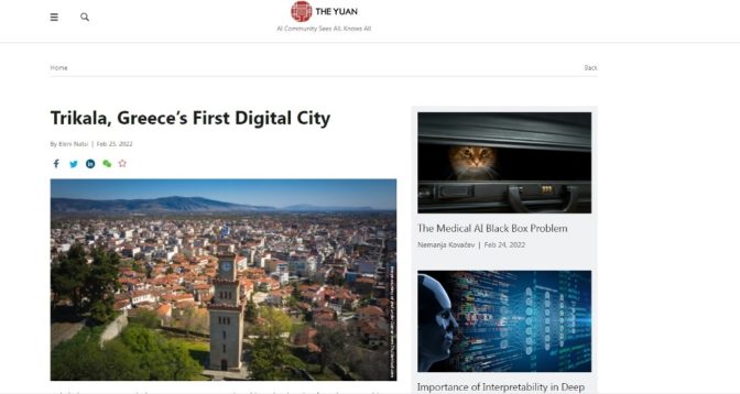 The Yuan: Σε κινέζικο περιοδικό οι καινοτομίες του Δήμου Τρικκαίων στην τεχνολογία