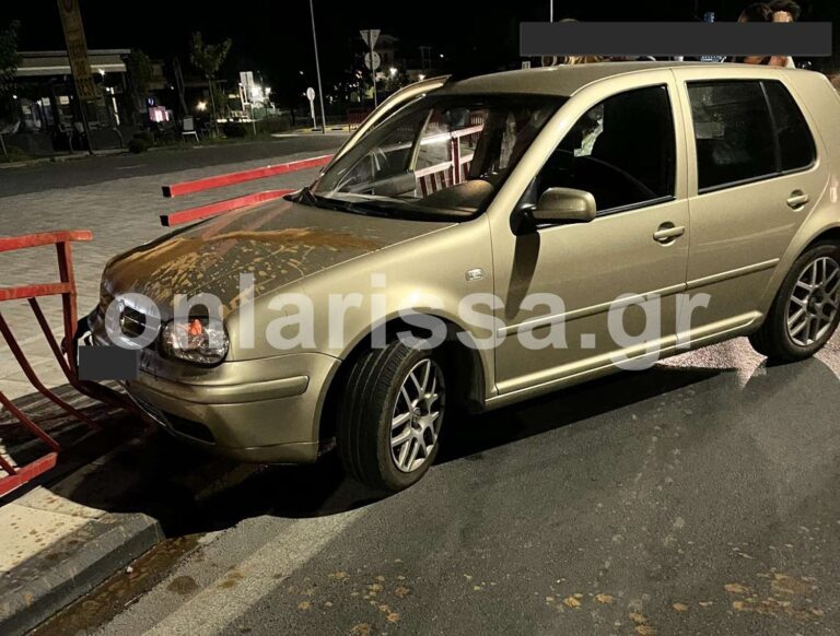 Άγιο είχε γυναίκα οδηγός στη Λάρισα (φωτό)