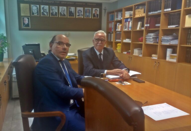 Επίσκεψη του υπ. Περιφερειακού συμβούλου Βασιλείου Αγγέλη στον Δικηγορικό Σύλλογο Τρικάλων  