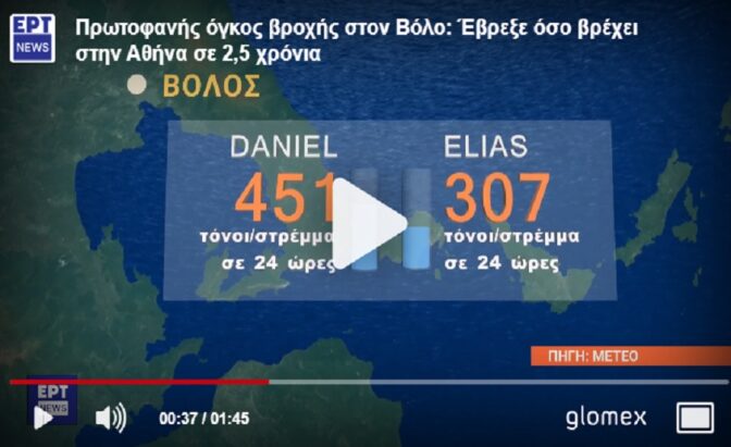 Στον Βόλο έβρεξε φέτος τον Σεπτέμβριο 100 φορές πάνω από το κανονικό!