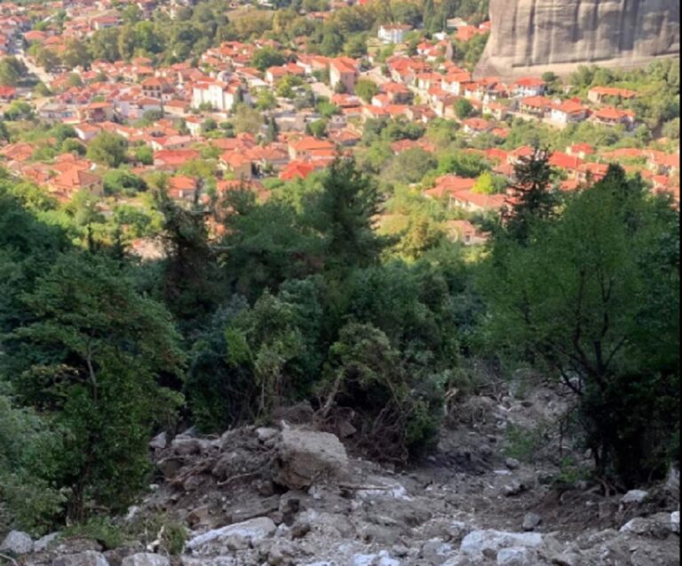 Τεράστιοι βράχοι έπεσαν από τα Μετέωρα προς το Καστράκι
