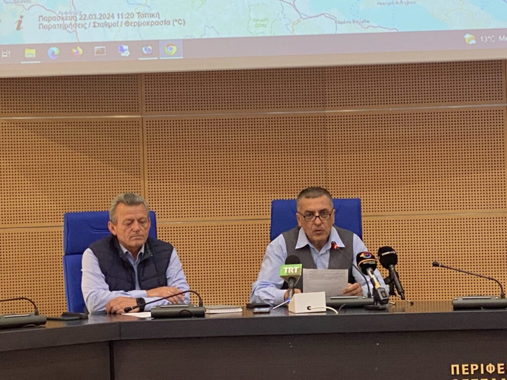 ΠΕ Θεσσαλίας: Aναβάθμιση των συστημάτων Πολιτικής Προστασίας – Δ. Κουρέτας: «Έγκαιρη προειδοποίηση για τα καιρικά φαινόμενα»