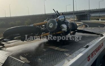 Τροχαίο με μηχανή σε έξοδο του Ε65 - Στο νοσοκομείο ο δικυκλιστής (ΦΩΤΟ)