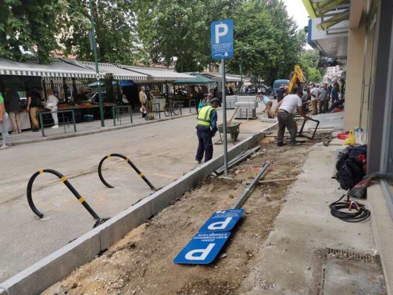 Ανακατασκευή πεζοδρομίων στην 28ης Οκτωβρίου, Τρίκαλα