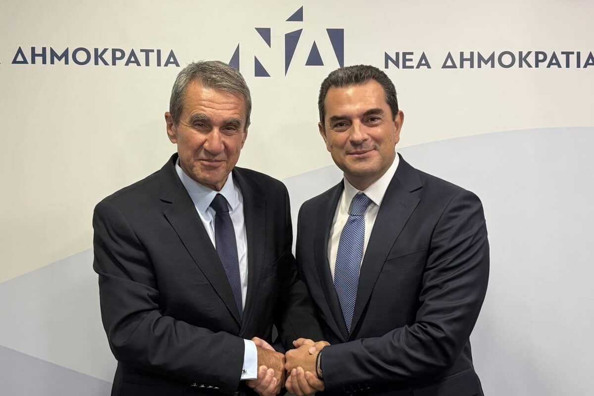 Σκρέκας υποδέχθηκε τον Ανδρέα Λοβέρδο στα κεντρικά της Νέας Δημοκρατίας