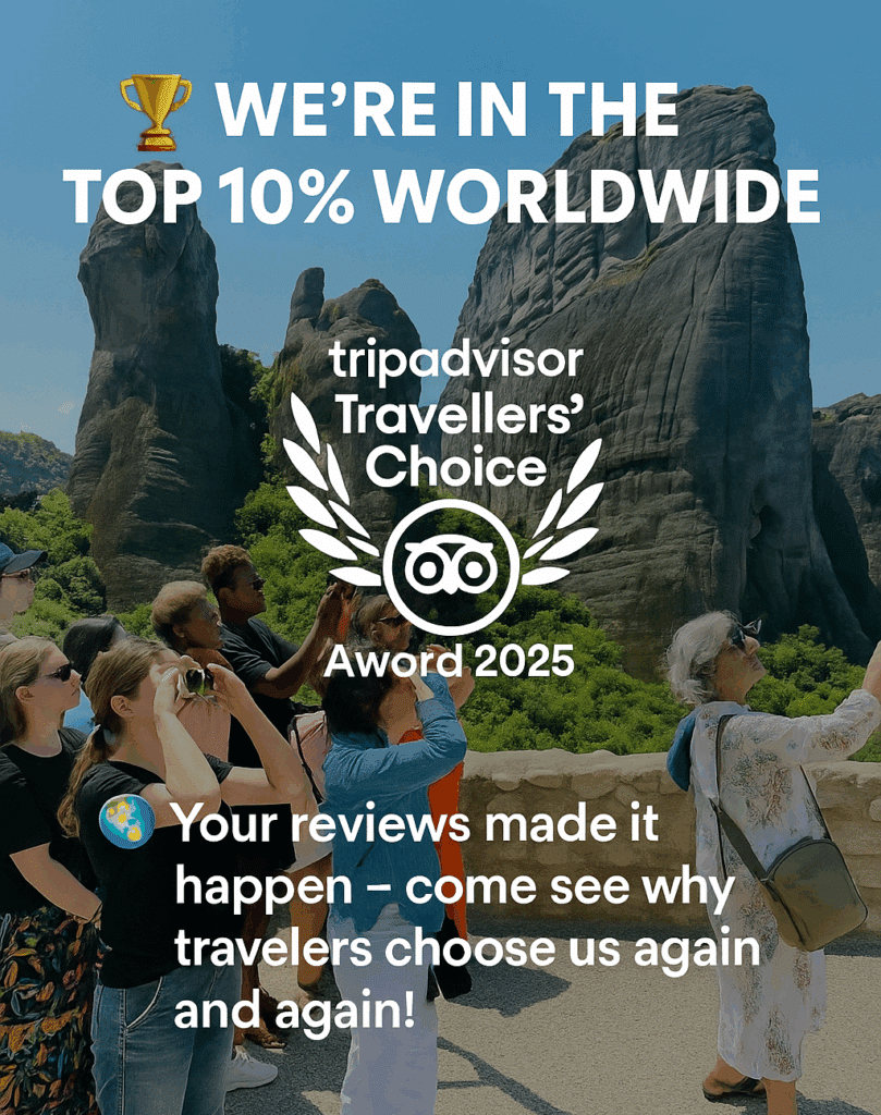 Meteora Thrones – 5η χρονιά Travellers’ Choice Award 2025 – Στο 10% παγκοσμίως
