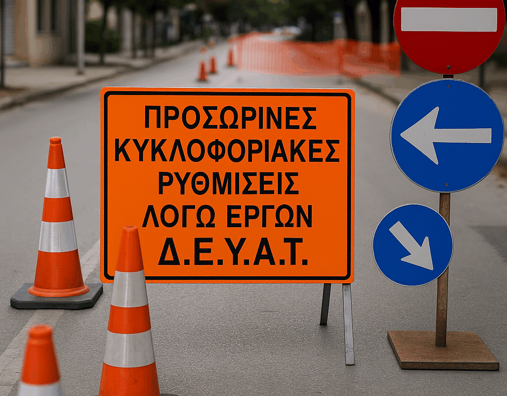 Προσωρινές κυκλοφοριακές ρυθμίσεις σε οδούς των Τρικάλων λόγω έργων της ΔΕΥΑΤ