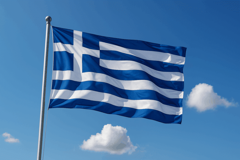 Ελληνική σημαία κυματίζει στον ουρανό ανήμερα της 28ης Οκτωβρίου, ημέρας εθνικής επετείου και εορτής της Αγίας Σκέπης.