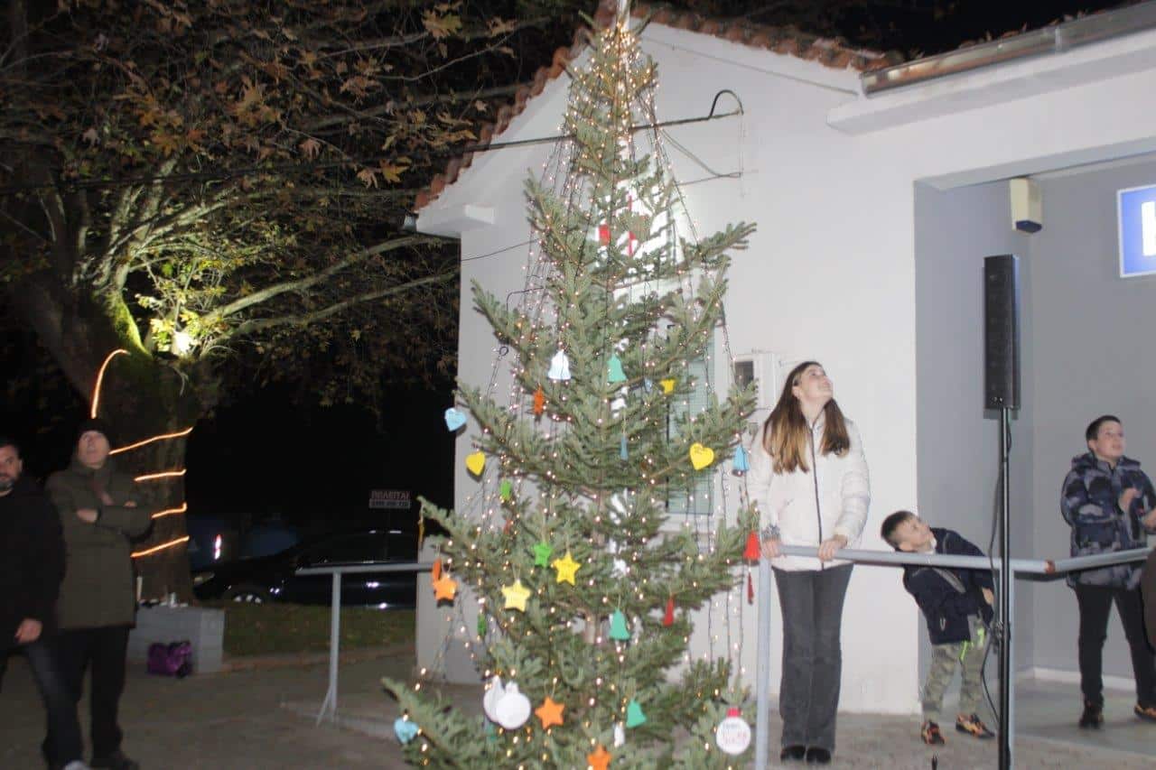 Φωταγωγήθηκε το Χριστουγεννιάτικο Δένδρο στη Λυγαριά