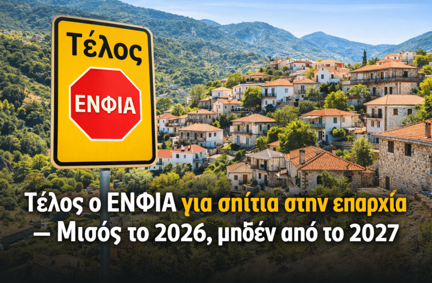 Μείωση και κατάργηση ΕΝΦΙΑ για σπίτια στην ελληνική επαρχία