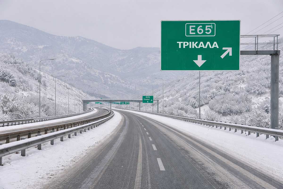 Κυκλοφοριακοί περιορισμοί στον Ε65 λόγω κακοκαιρίας – Απαγόρευση για βαρέα οχήματα