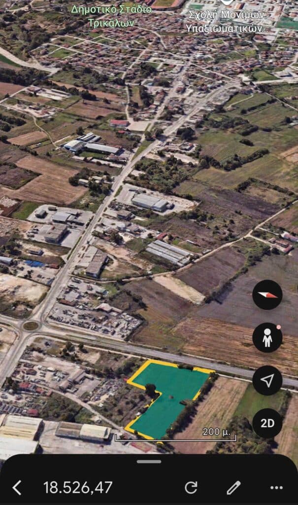Πωλούνται 2 αγροτεμάχια 18,5 στρ. στην είσοδο των Τρικάλων