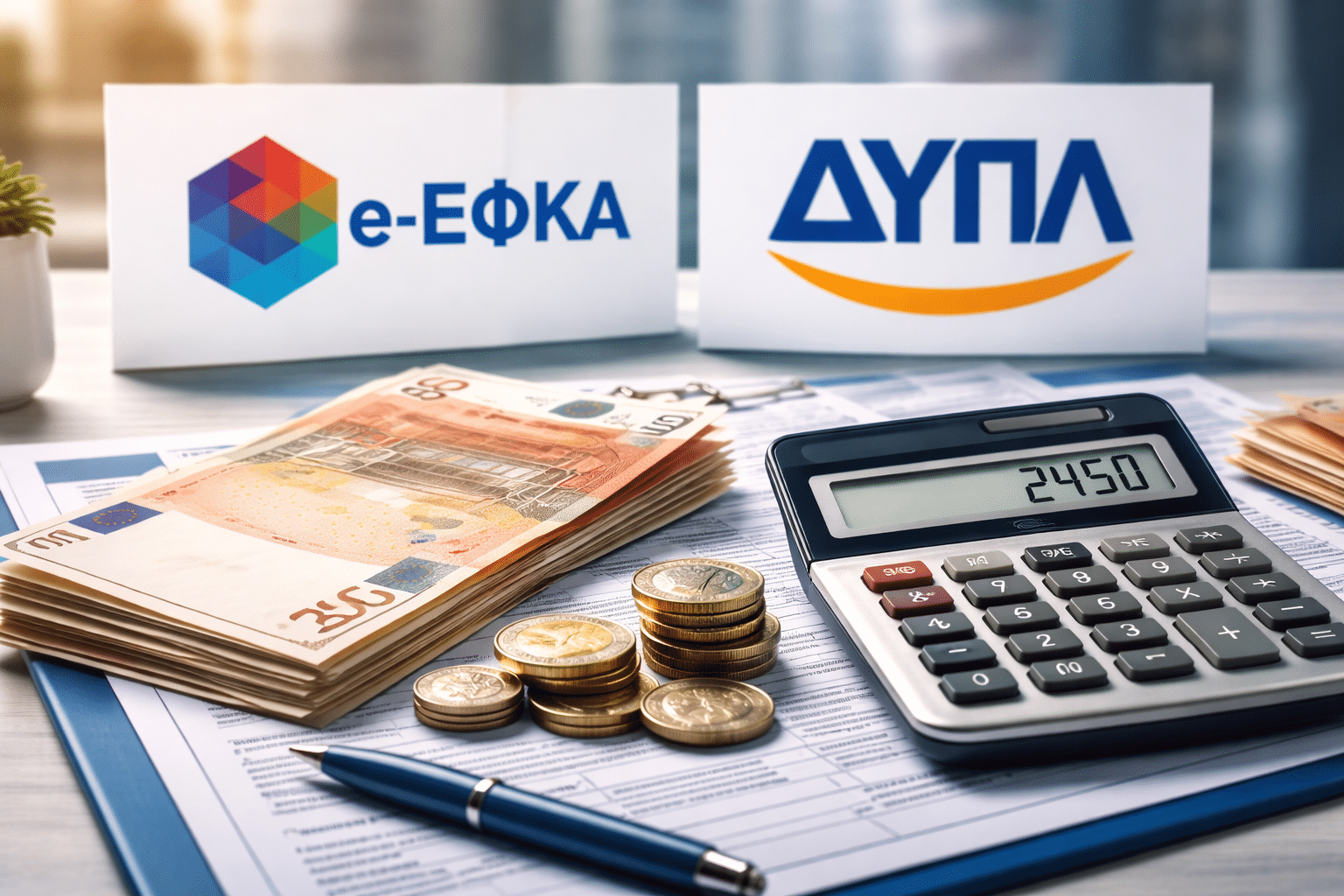 Πληρωμές e-ΕΦΚΑ και ΔΥΠΑ – ευρώ, υπολογιστής και έγγραφα επιδομάτων και συντάξεων