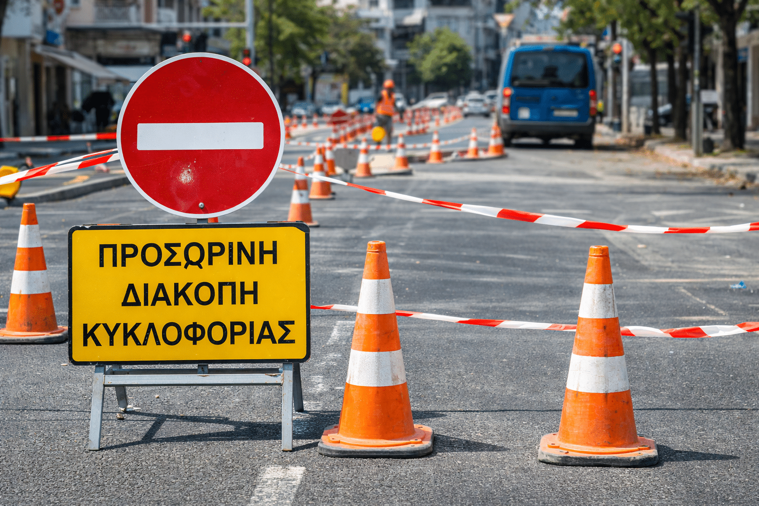 Τρίκαλα: Διακοπές κυκλοφορίας την Τρίτη σε Σωκράτους και Ελευθερίας