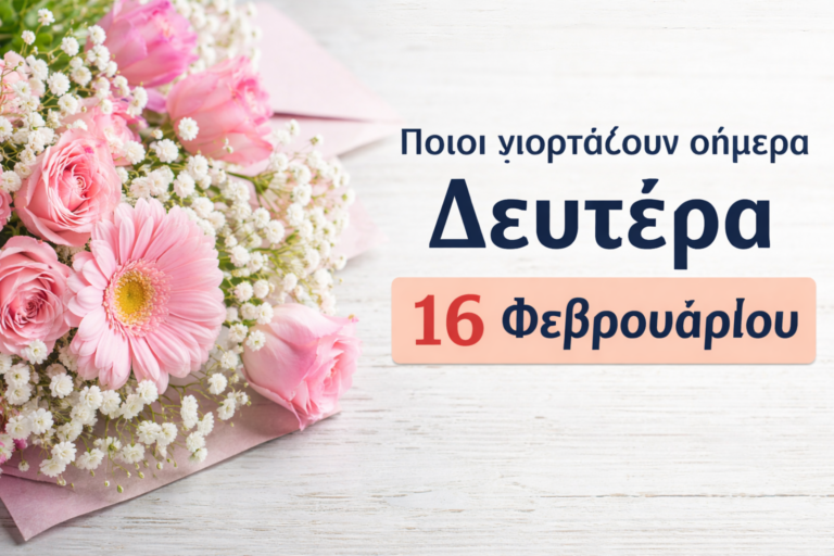 Ποιοι γιορτάζουν σήμερα Δευτέρα 16 Φεβρουαρίου