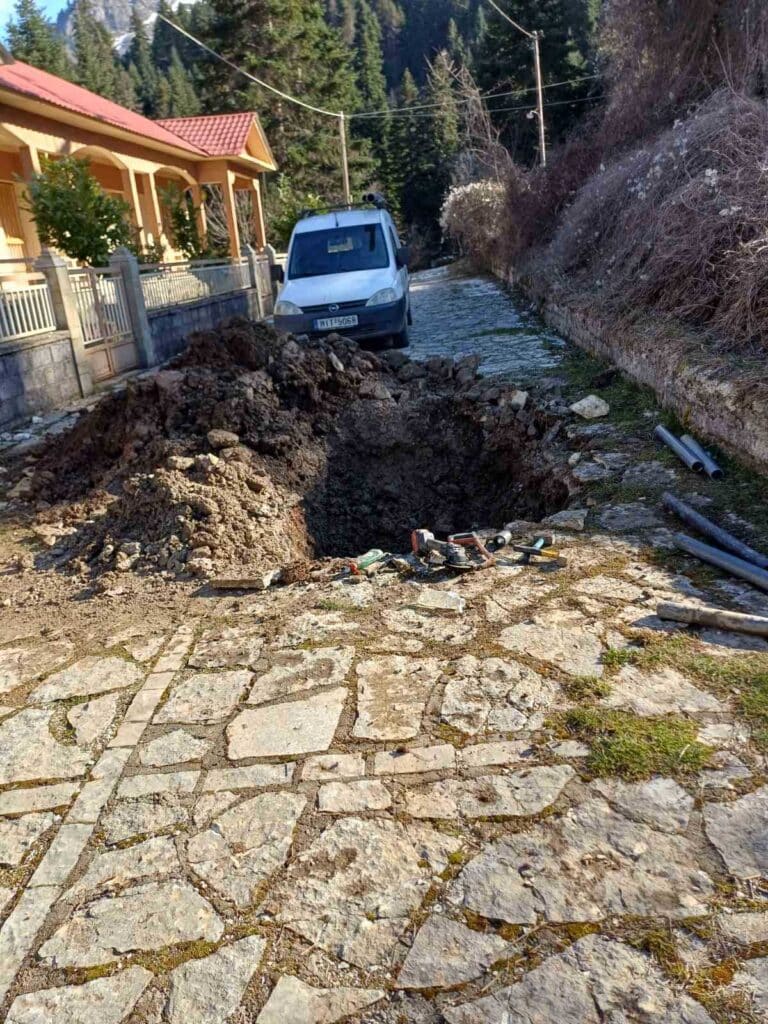 Εργασίες αποκατάστασης στο δίκτυο ύδρευσης σε Κρανιά και Κονάκια Μετεώρων