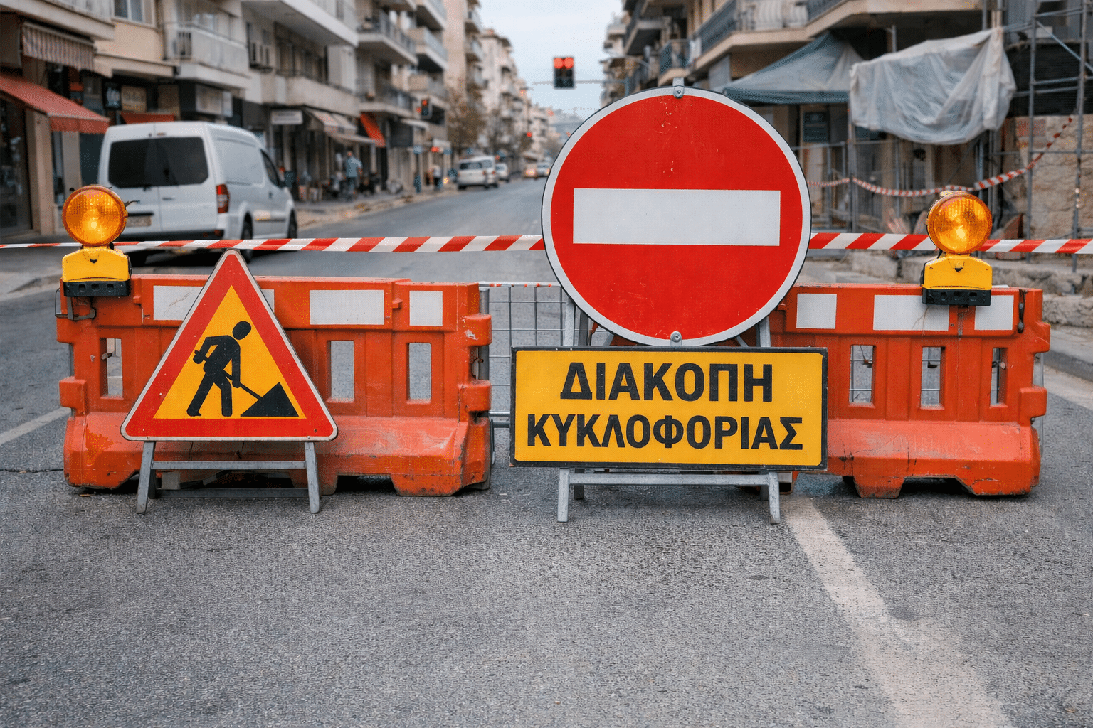 Τρίκαλα: Διακοπή κυκλοφορίας σε Ομήρου και Πλάτωνος