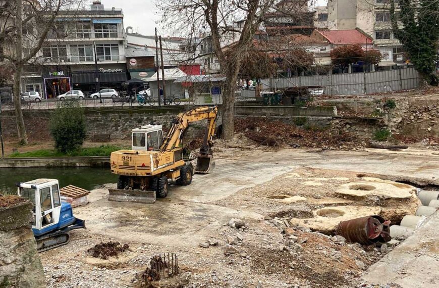 γέφυρα Μαρούγκαινας Τρίκαλα νέα έργα 2026 μηχανήματα