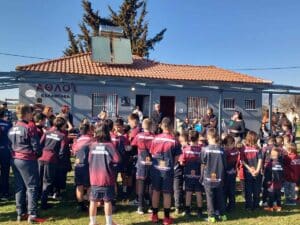 κοπή πίτας τμημάτων υποδομής Άθλου Καλαμπάκας στο αθλητικό κέντρο του συλλόγου.