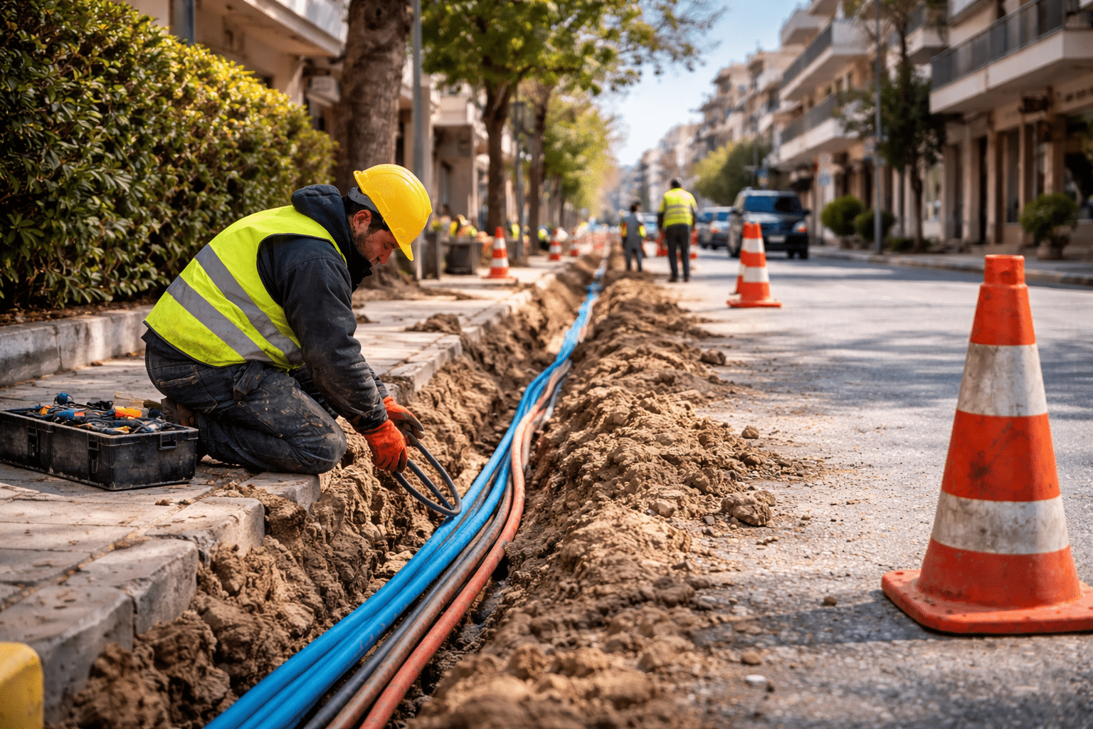 Κυκλοφοριακές ρυθμίσεις στα Τρίκαλα για έργα οπτικών ινών και πεζοδρομίων