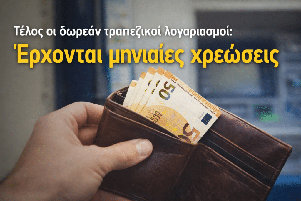 Τέλος οι δωρεάν τραπεζικοί λογαριασμοί: Έρχονται μηνιαίες χρεώσεις