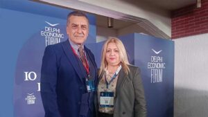 Χρύσα Ντιντή και Δημήτρης Κουρέτας στο Delphi Economic Forum