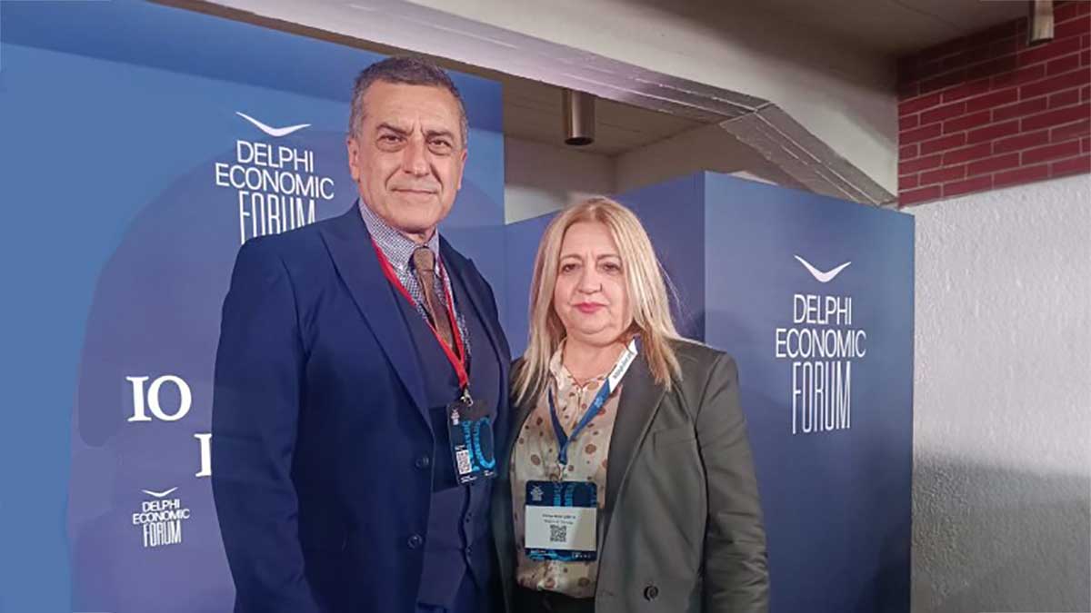 Χρύσα Ντιντή και Δημήτρης Κουρέτας στο Delphi Economic Forum