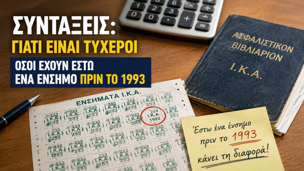 Συντάξεις: «Κλειδί» ένα ένσημο πριν το 1993