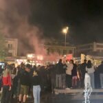Τρίκαλα: Πανηγυρισμοί μετά τον αγώνα του Ολυμπιακού