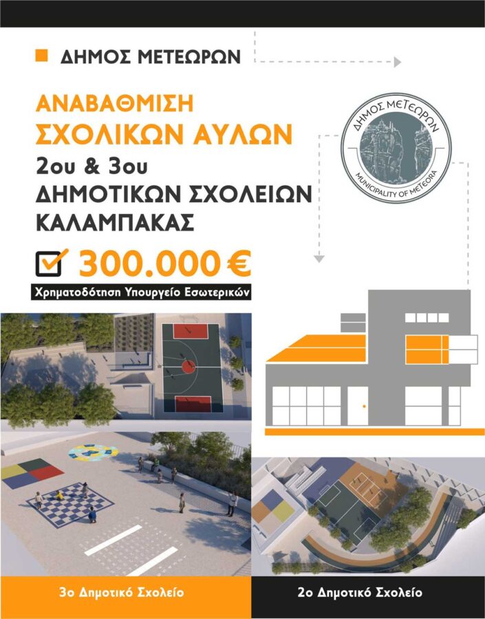 Αλλάζουν οι αυλές σε δύο σχολεία της Καλαμπάκας
