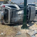 Λάρισα: Ανατροπή ΙΧ μετά από σύγκρουση