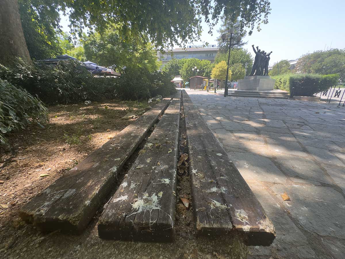 Πλατεία Ρήγα Φεραίου με… υπογραφή περιστεριών