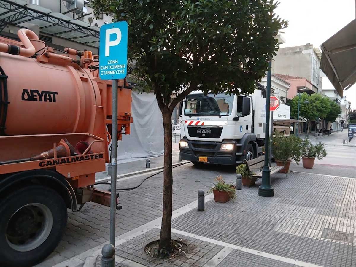 Τρίκαλα: Καθαρισμός και έλεγχος του δικτύου ομβρίων