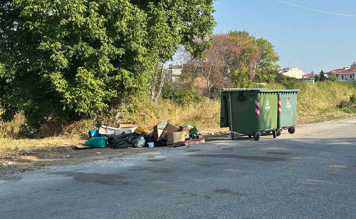 Τρίκαλα: Άδειοι οι κάδοι, τα σκουπίδια απ’ έξω