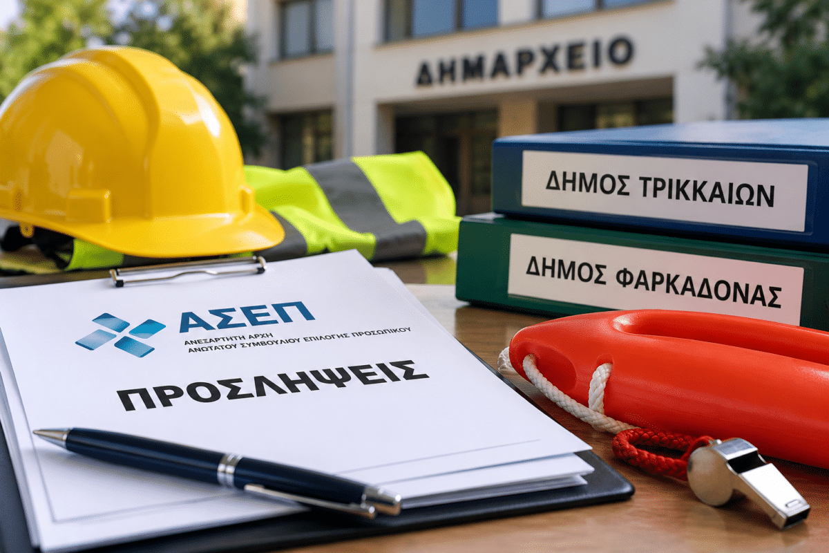 Προσλήψεις στα Τρίκαλα: Λήγουν οι αιτήσεις για 3 θέσεις