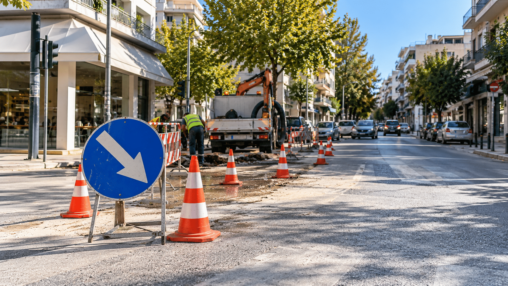 Τρίκαλα: Στένωση οδοστρώματος σε Ασκληπιού και Φλεγίου