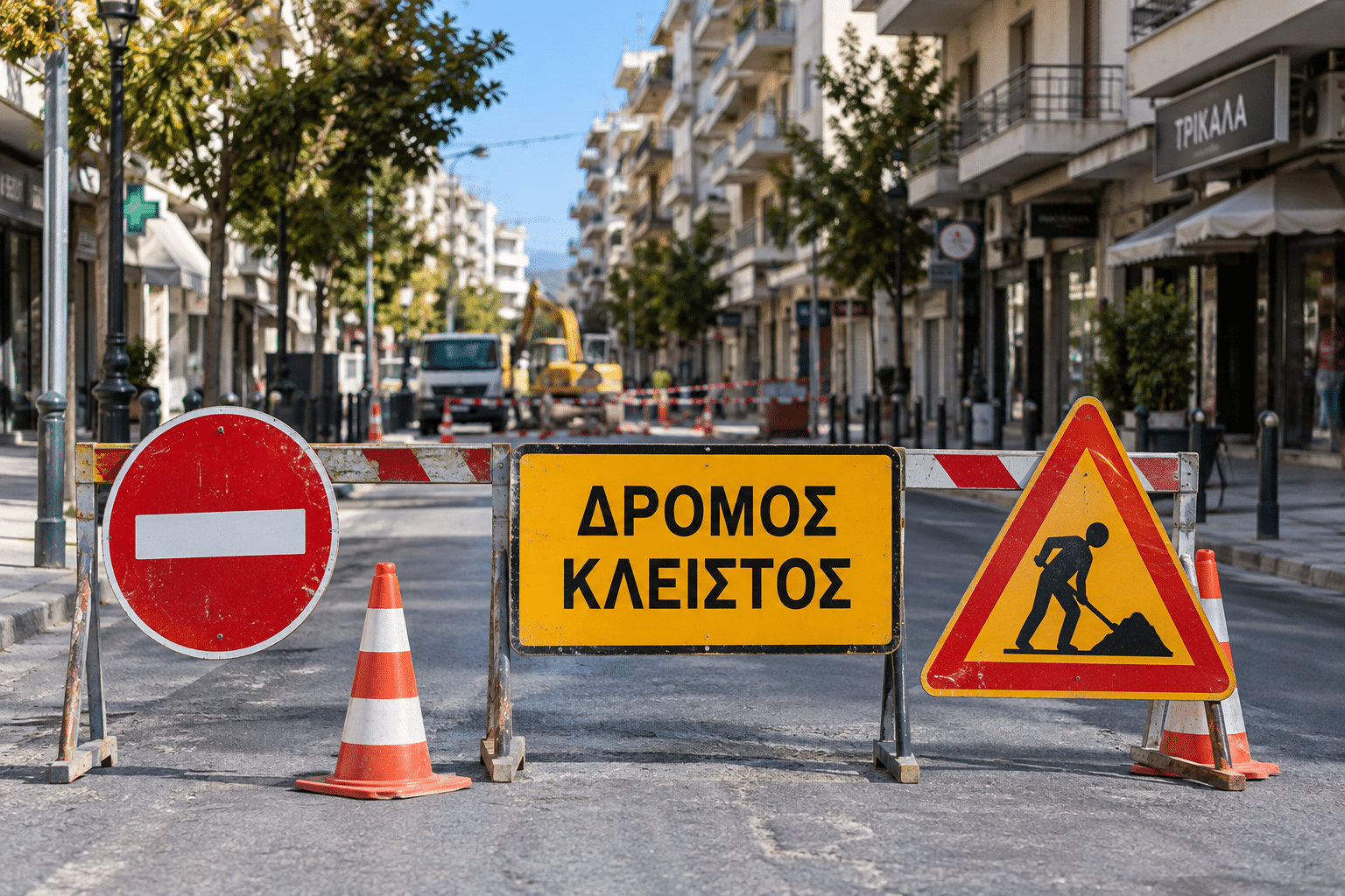 Τρίκαλα: Κλείνουν τμήματα πέντε δρόμων για εργασίες
