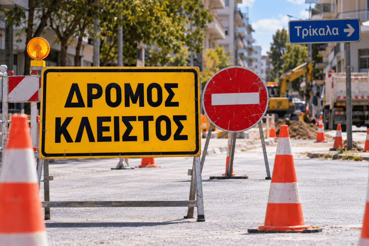 Τρίκαλα: Κλείνουν δύο δρόμοι, στενεύει η Ζηλευτής