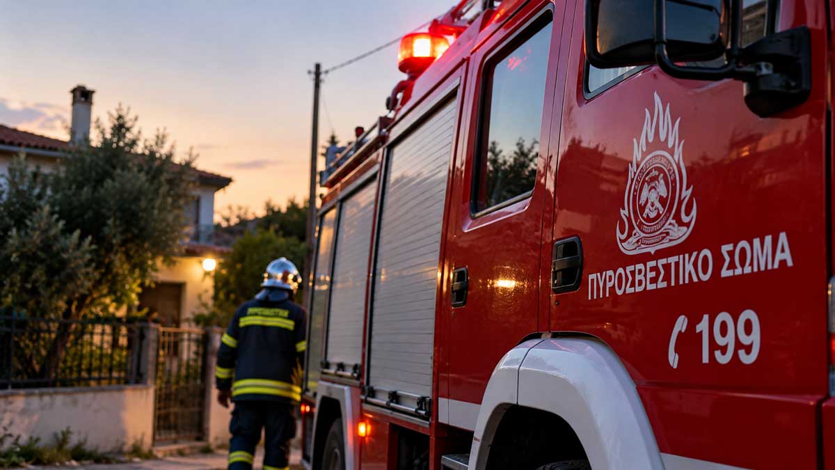 Φωτιά σε σπίτι στην Αγία Κυριακή Τρικάλων – Σώοι οι ένοικοι